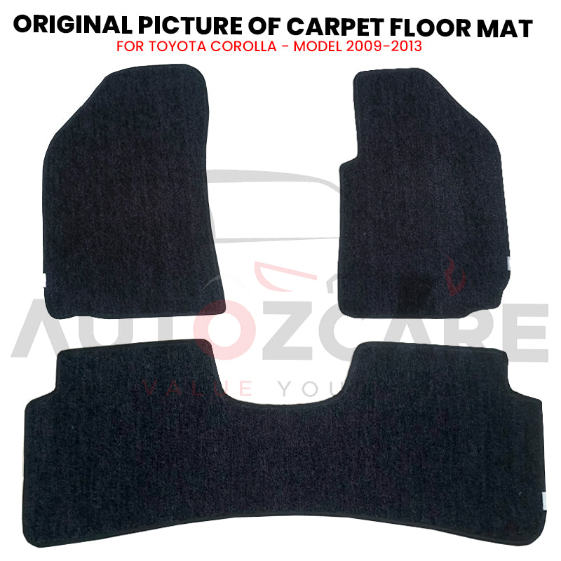 Toyota Corolla Genuine Fitting Carpet Floor Mat 3PCS - Model 2009-2013