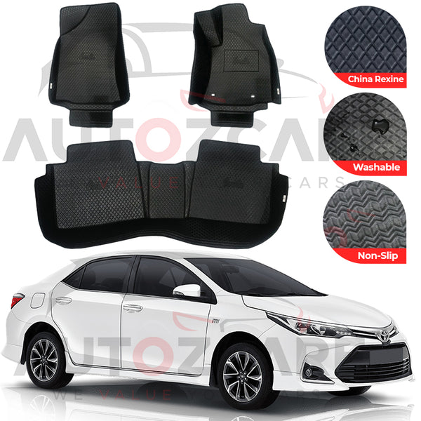 Toyota Corolla China Rexine Floor Mat (Tray Style) 3PCS - Model 2014-2025