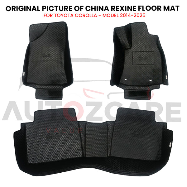 Toyota Corolla China Rexine Floor Mat (Tray Style) 3PCS - Model 2014-2025