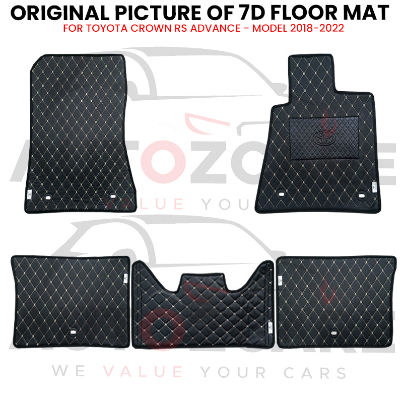 Toyota Crown RS Advance 7D Floor Mat (Flat Style) 5PCS - Model 2018-2022