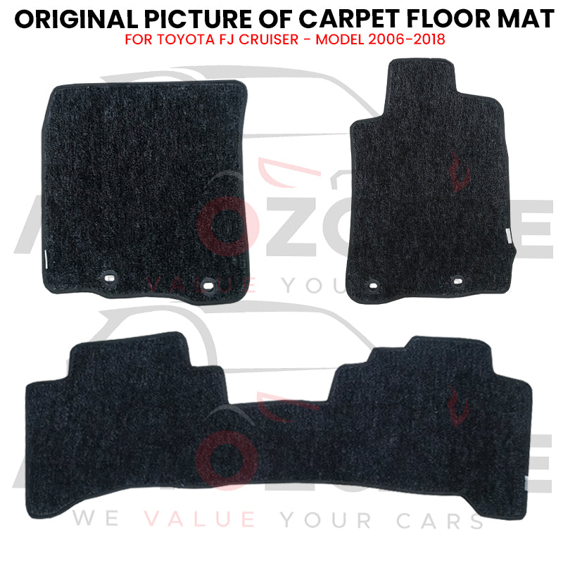 Toyota Fj Cruiser Genuine Fitting Carpet Floor Mat 3PCS - Model 2006-2018