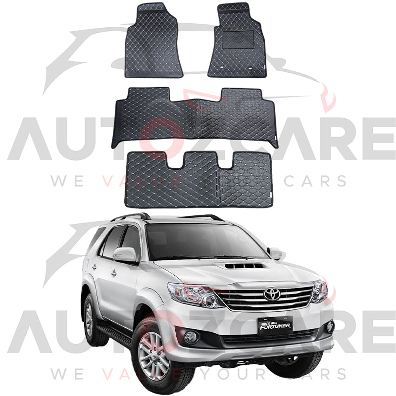 Toyota Fortuner 7D Floor Mat ( Flat Style ) 4PCS - Model 2013-2016