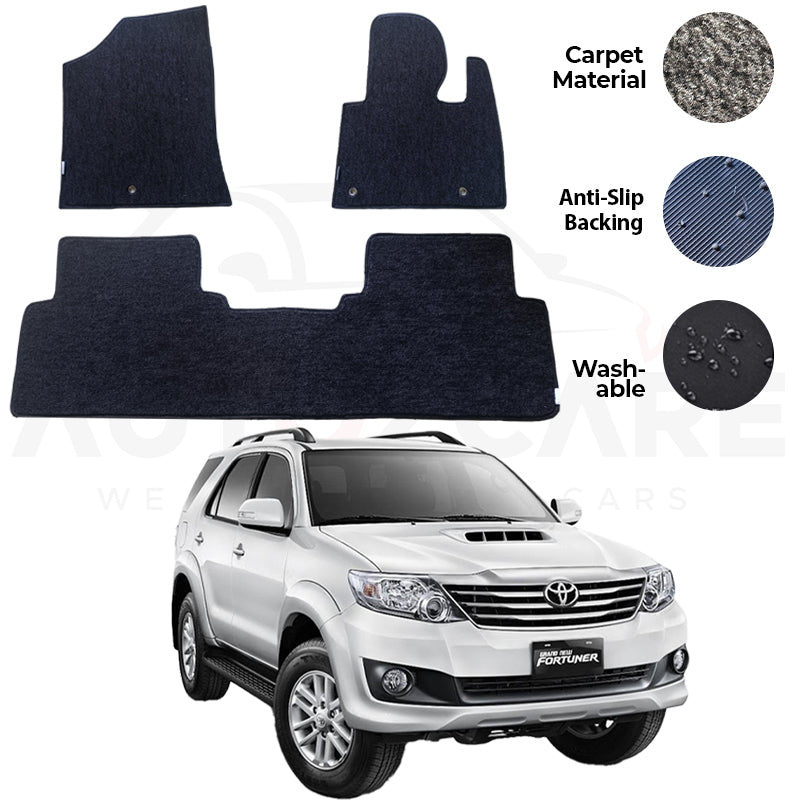 Toyota Fortuner Genuine Fitting Carpet Floor Mat 3PCS - Model 2013-2016