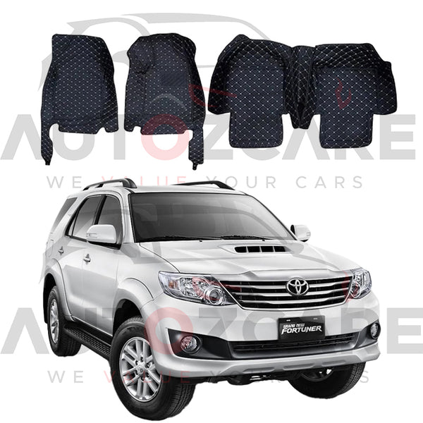Toyota Fortuner 7D Floor Mats (4PCS) - Model 2013-2016 Best Floor mat | Fortuner Floor | Fortuner Mat | Mix Thread