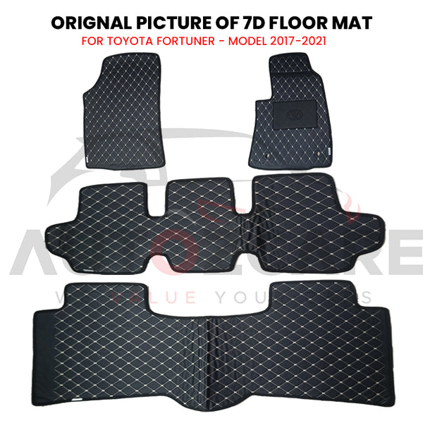 Toyota Fortuner 7D Floor Mat ( Flat Style ) 4PCS - Model 2017-2021