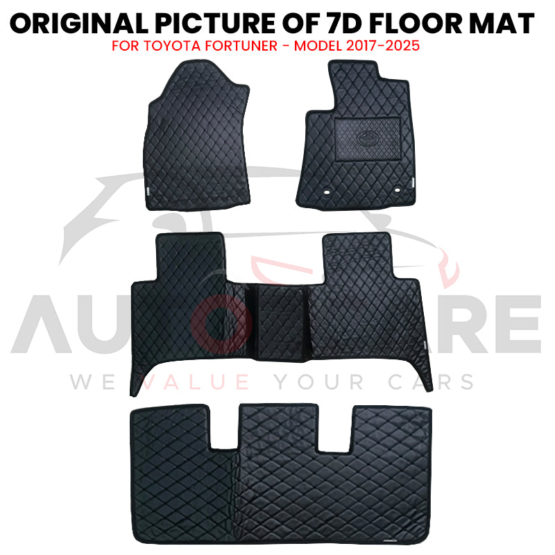 Toyota Fortuner 7D Floor Mat ( Flat Style ) 4PCS - Model 2017-2025