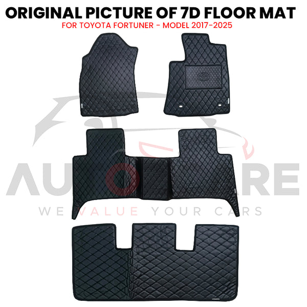 Toyota Fortuner 7D Floor Mat ( Flat Style ) 4PCS - Model 2017-2025