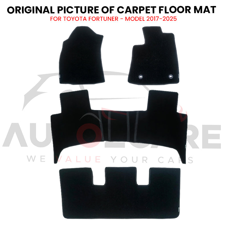 Toyota Fortuner Genuine Fitting Carpet Floor Mat 4PCS - Model 2017-2025