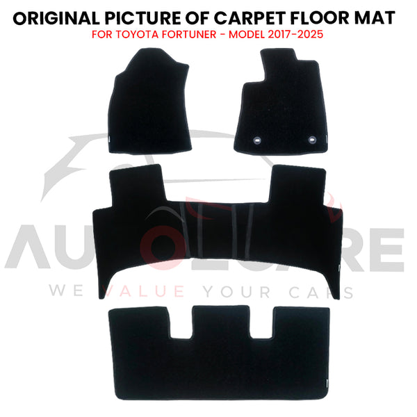 Toyota Fortuner Genuine Fitting Carpet Floor Mat 4PCS - Model 2017-2025