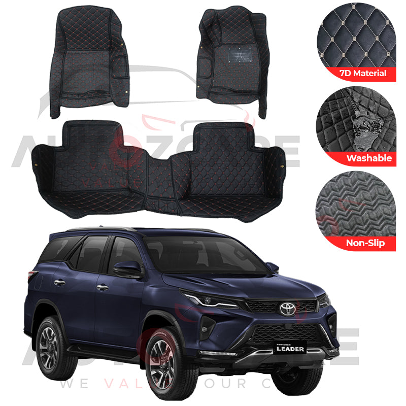 Toyota Fortuner 7D Floor Mat (Tray Style) 4PCS - Model 2017-2025