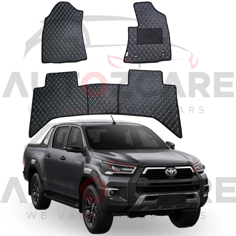 Toyota Hilux Vigo / Revo / Rocco 7D Floor Mat ( Flat Style ) - Model 2016-2025