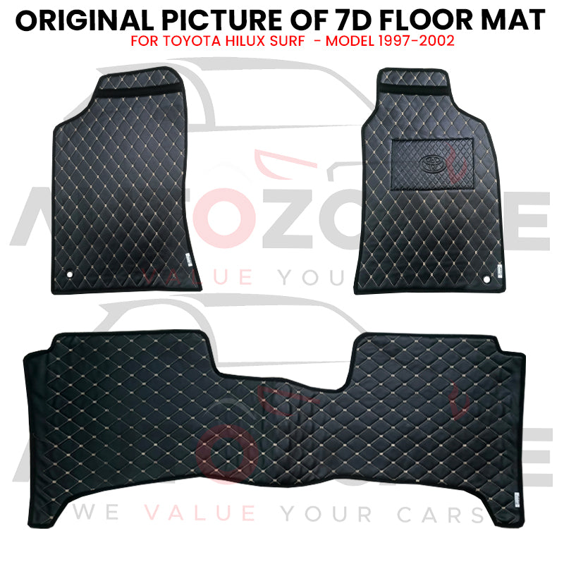 Toyota Hilux Surf 7D Floor Mat (Flat Style) 3PCS - Model 1997-2002