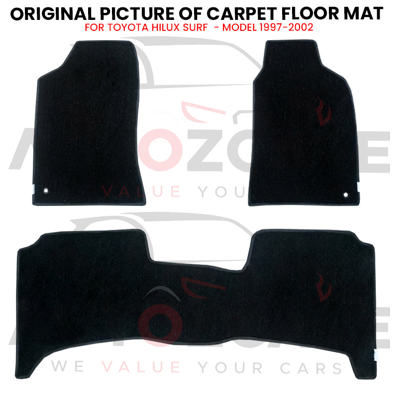 Toyota Hilux Surf Genuine Fitting Carpet Floor Mat 3PCS - Model 1997-2002
