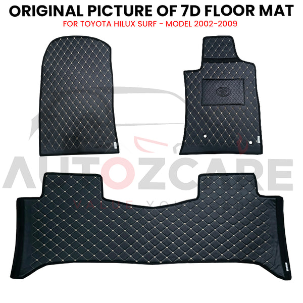 Toyota Hilux Surf 7D Floor Mat (Flat Style) 3PCS - Model 2002-2009