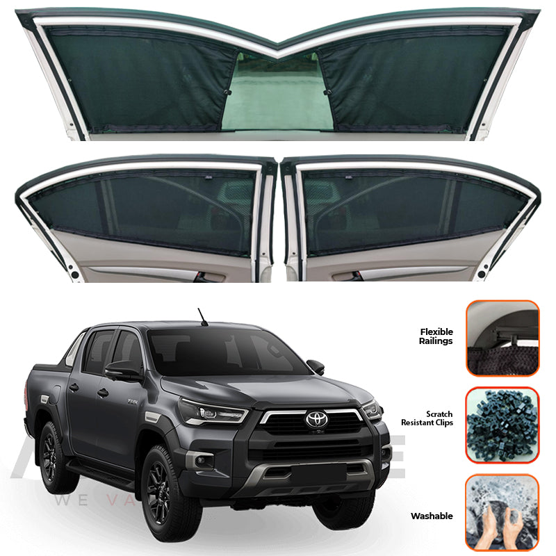 Toyota Hilux Vigo / Revo / Rocco  Custom Car Sliding Curtains - Model 2016-2025