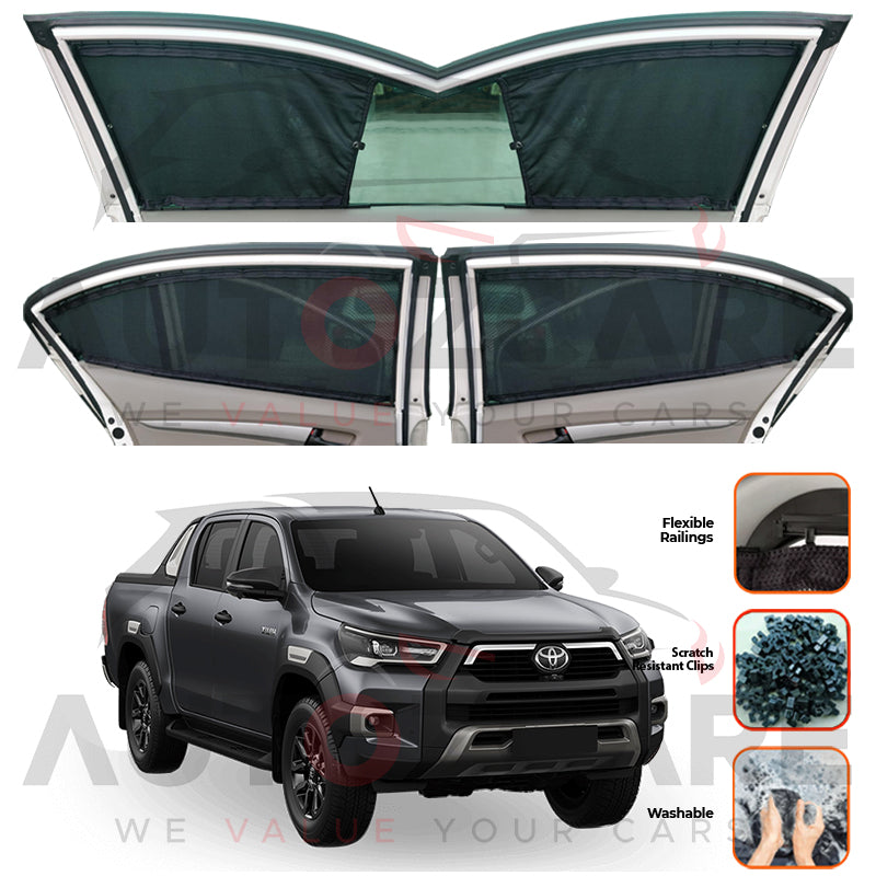 Toyota Hilux Vigo / Revo / Rocco  Custom Car Sliding Curtains - Model 2016-2025