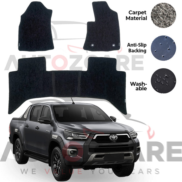 Toyota Hilux Vigo / Revo / Rocco Genuine Fitting Carpet Floor Mat 3PCS - Model 2016-2025
