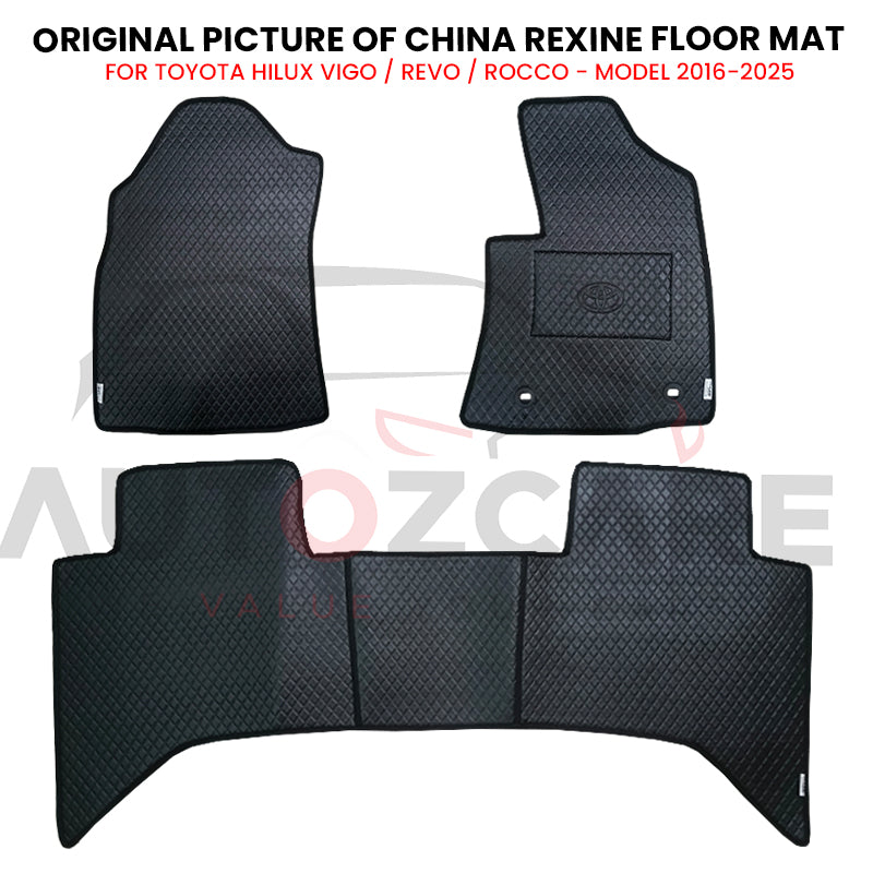Toyota Hilux Vigo / Revo / Rocco China Rexine Floor Mat 3PCS - Model 2016-2025
