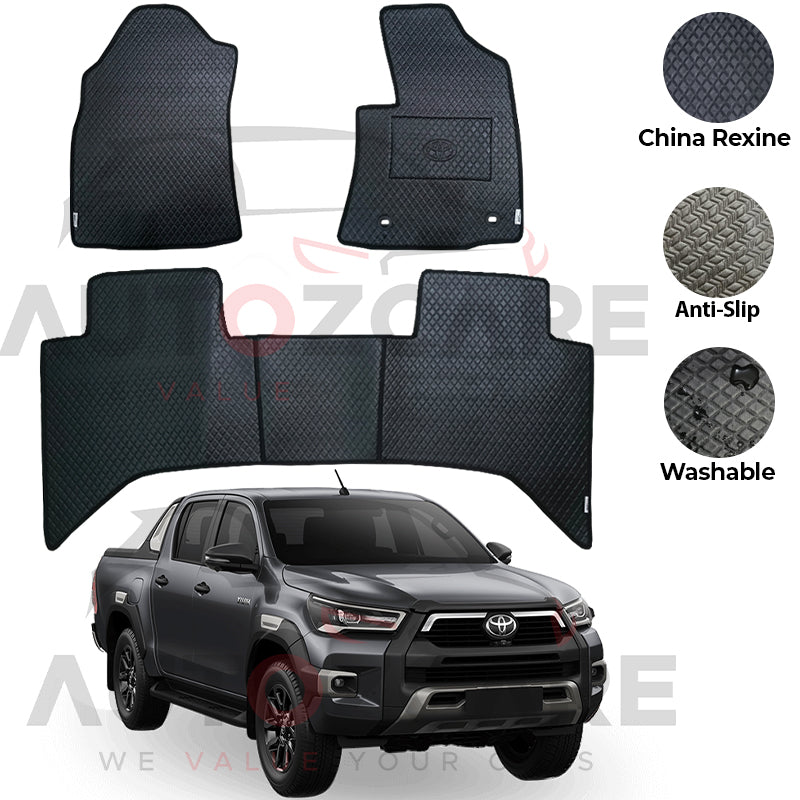 Toyota Hilux Vigo / Revo / Rocco China Rexine Floor Mat 3PCS - Model 2016-2025