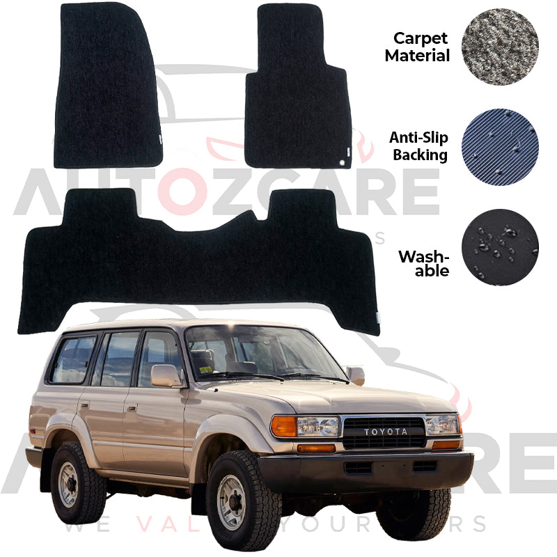 Toyota Land Cruiser Genuine Fitting Carpet Floor Mat 3PCS - Model 1990-1998