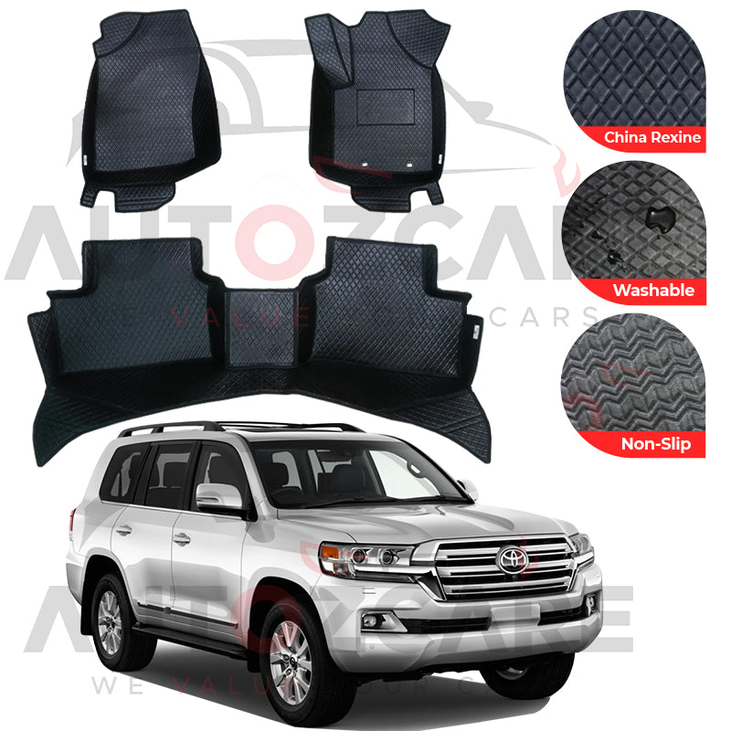 Toyota Land Cruiser LC200 China Rexine Floor Mat (Tray Style) 3PCS - Model 2016-2021