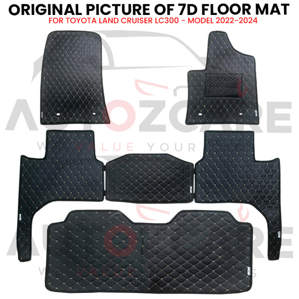 Toyota Land Cruiser LC300 7D Floor Mat (Flat Style) 4PCS / 6 PCS - Model 2022-2024