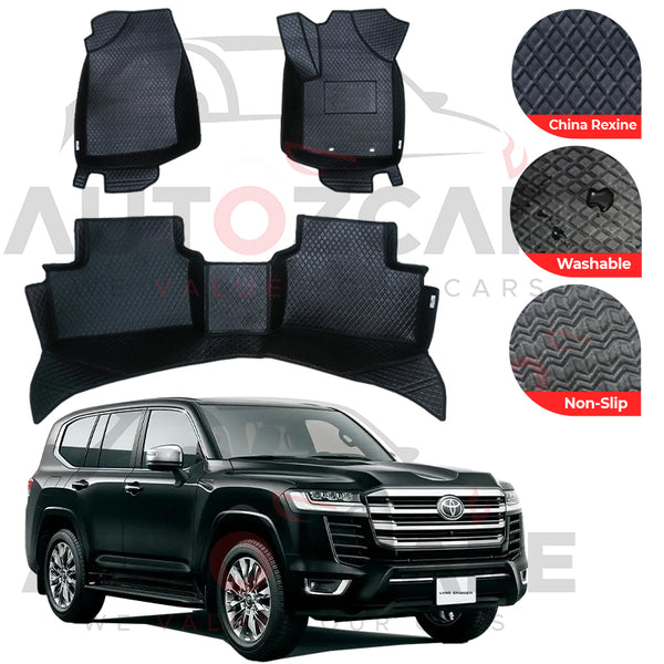 Toyota Land Cruiser LC300 China Rexine Floor Mat (Tray Style) 3PCS - Model 2022-2024