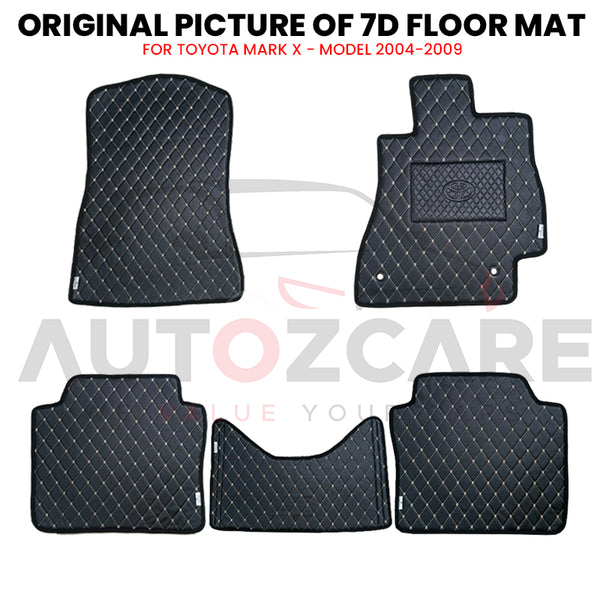 Toyota Mark X 7D Floor Mat ( Flat Style ) 5PCS - Model 2004-2009