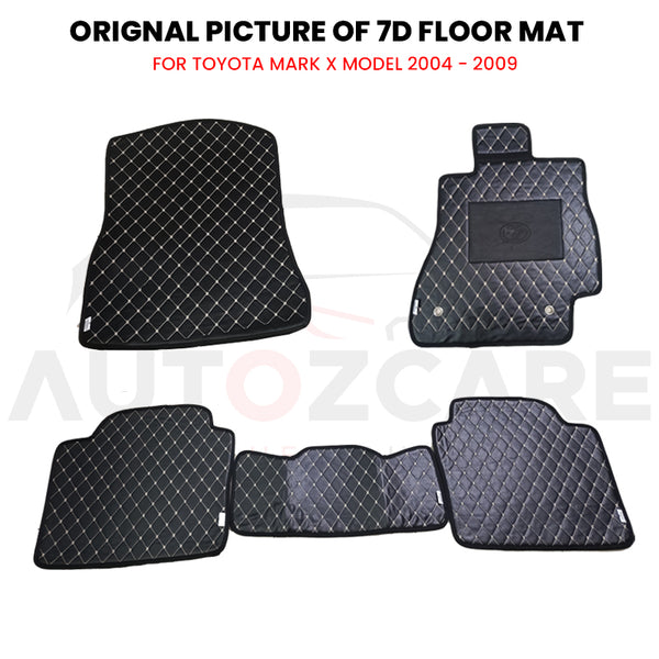 Toyota Mark X 7D Floor Mat 5Pcs ( Flat Style ) - Model 2004-2009