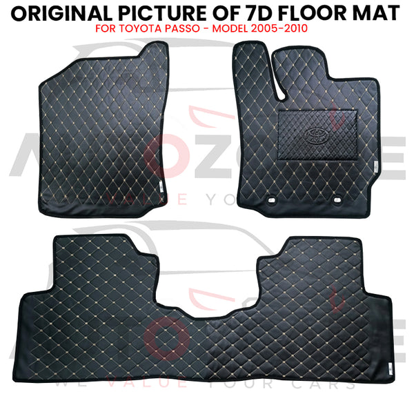 Toyota Passo 7D Floor Mat (Flat Style) 3PCS - Model 2005-2010