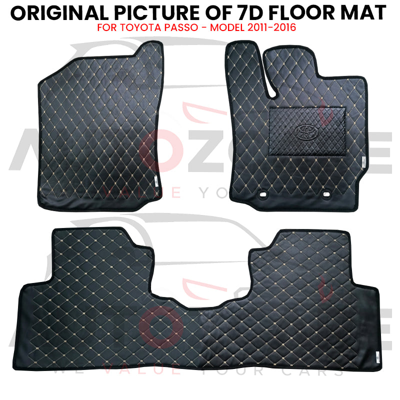 Toyota Passo 7D Floor Mat (Flat Style) 3PCS - Model 2011-2016