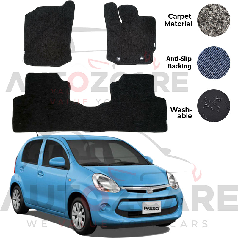 Toyota Passo Genuine Fitting Carpet Floor Mat 3PCS - Model 2011-2016