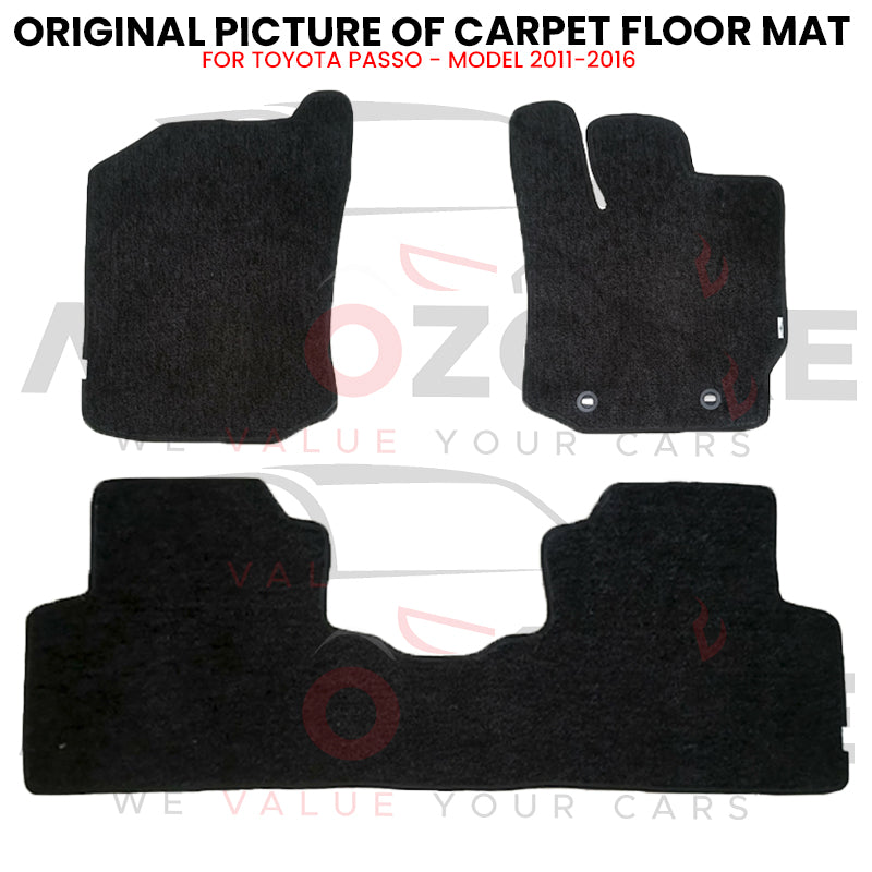 Toyota Passo Genuine Fitting Carpet Floor Mat 3PCS - Model 2011-2016