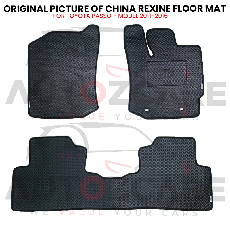 Toyota Passo China Rexine Floor Mat 3PCS - Model 2011-2016