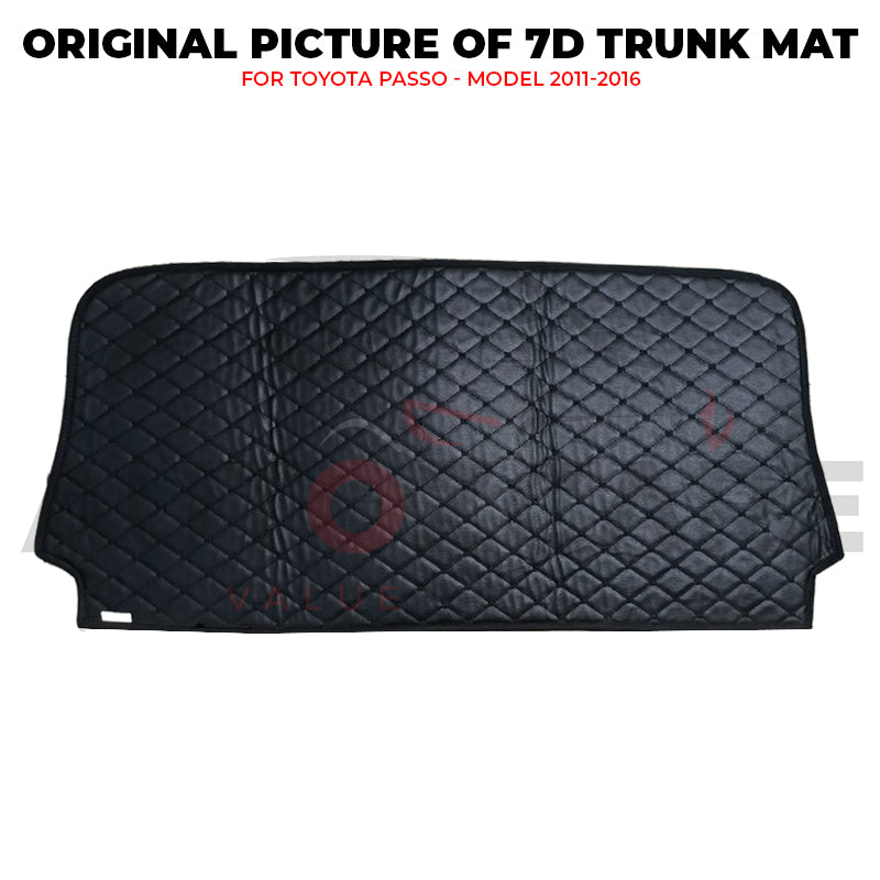 Toyota Passo 7D Custom Car Trunk Mat - Model 2011-2016