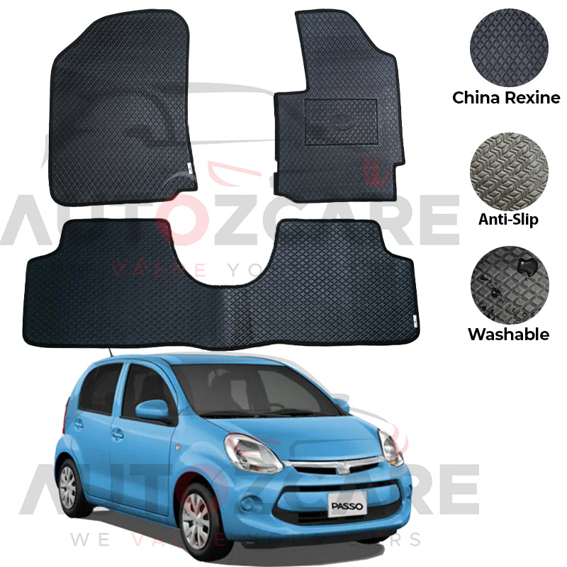 Toyota Passo China Rexine Floor Mat 3PCS - Model 2011-2016