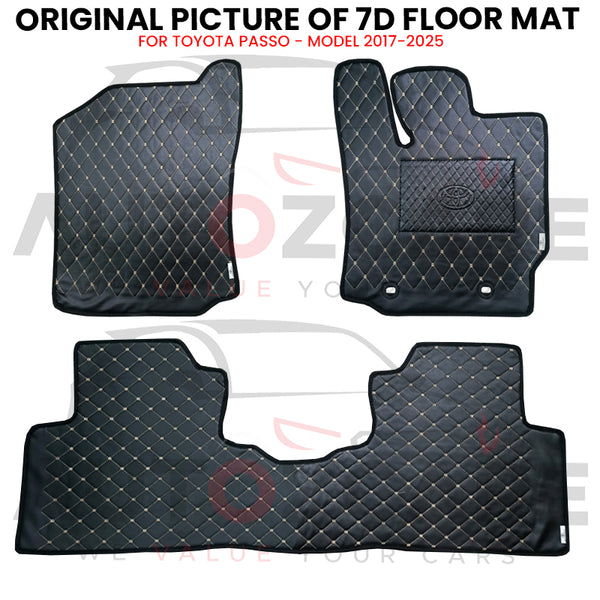 Toyota Passo 7D Floor Mat (Flat Style) 3PCS - Model 2017-2025