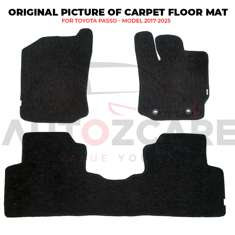 Toyota Passo Genuine Fitting Carpet Floor Mat 3PCS - Model 2017-2025