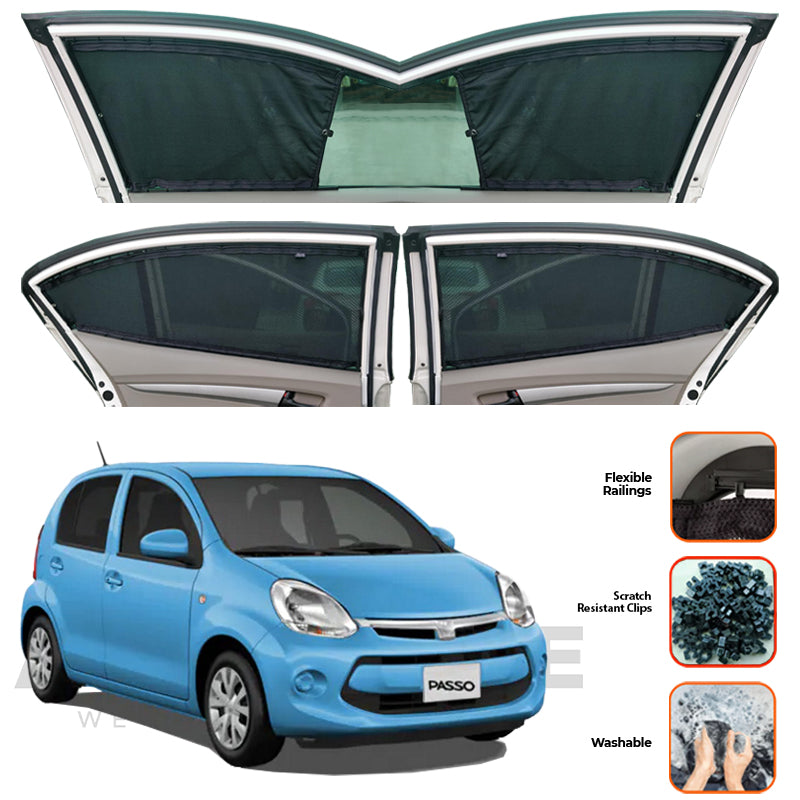 Toyota Passo Custom Car Sliding Curtains - Model 2011-2016