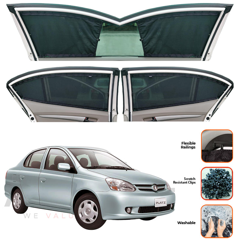 Toyota Platz Custom Car Sliding Curtains - Model 1999-2005