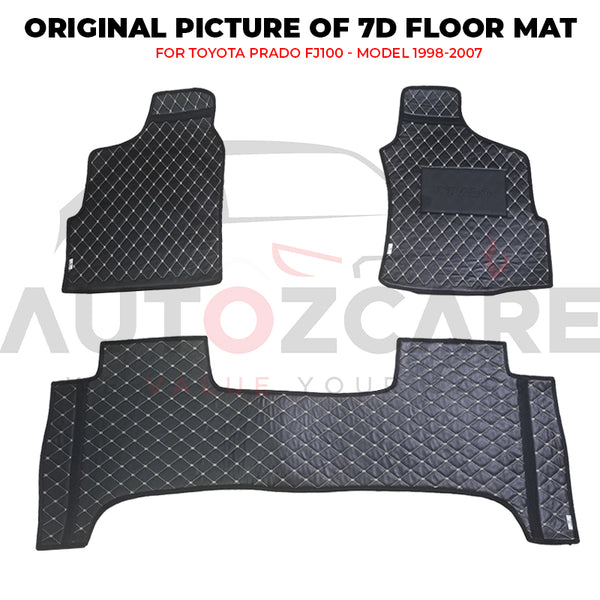 Toyota Prado FJ100 7D Floor Mat ( Flat Style ) 3PCS - Model 1998-2007