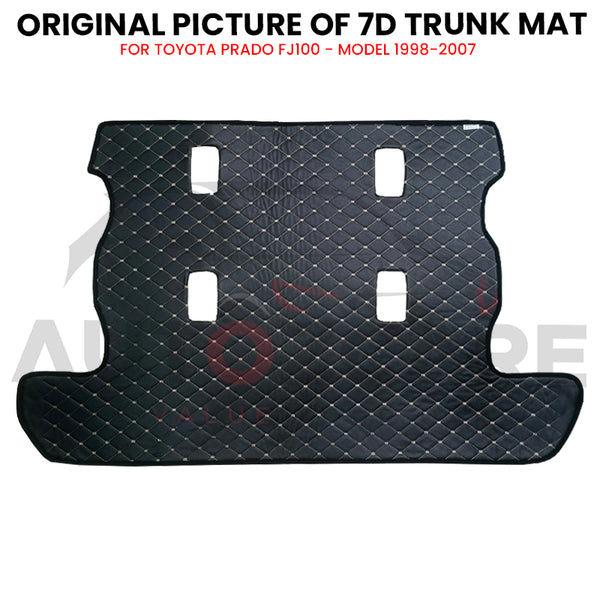 Toyota Prado FJ100 7D Custom Car Trunk Mat - Model 1998-2007