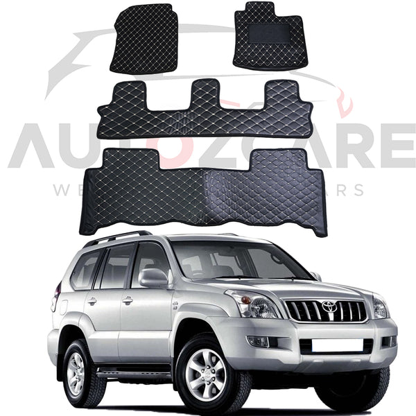 Toyota Prado FJ120 7D Floor Mat ( Flat Style ) 4PCS - Model 2003-2008