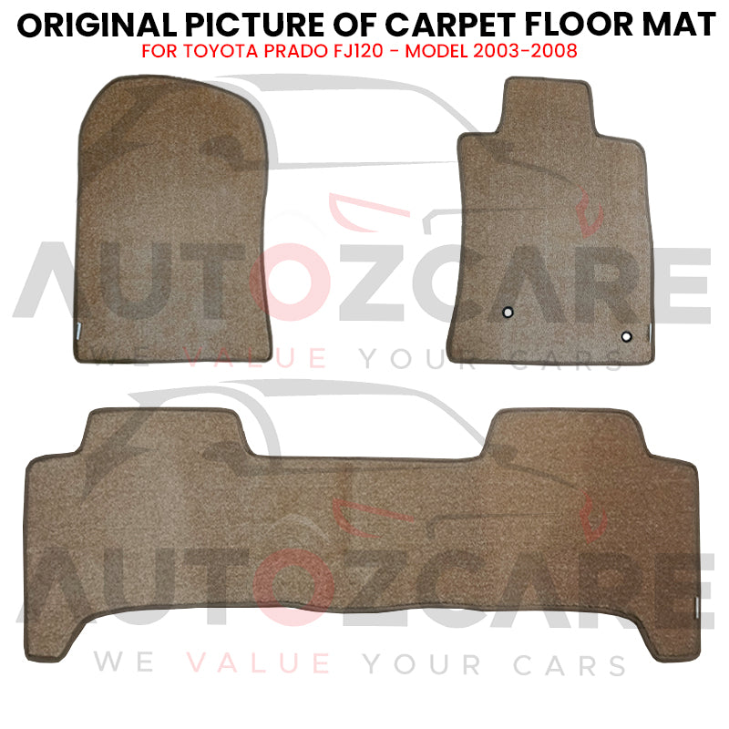 Toyota Prado FJ120 Genuine Fitting Carpet Floor Mat 3PCS - Model 2003-2008