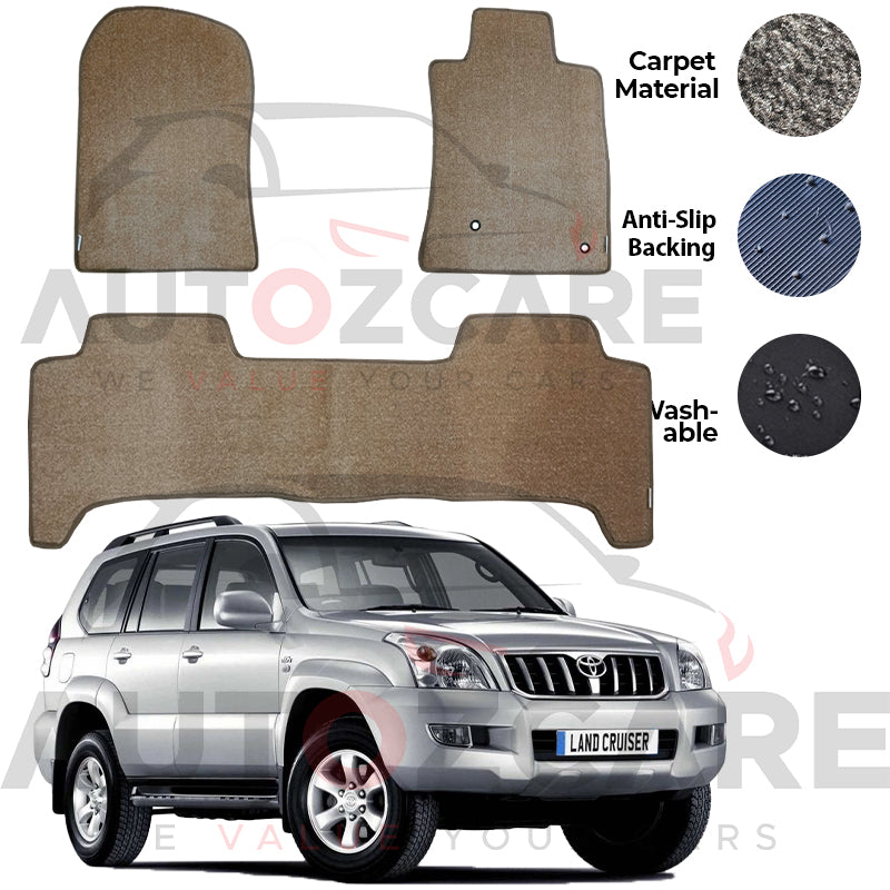 Toyota Prado FJ120 Genuine Fitting Carpet Floor Mat 3PCS - Model 2003-2008