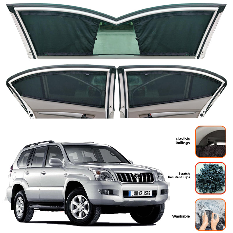 Toyota Prado FJ120 Custom Car Sliding Curtains - Model 2003-2008