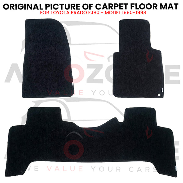 Toyota Prado FJ80 Genuine Fitting Carpet Floor Mat 3PCS - Model 1990-1998