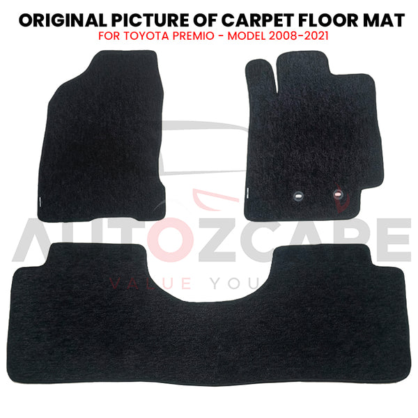Toyota Premio Genuine Fitting Carpet Floor Mat 3PCS - Model 2008-2021