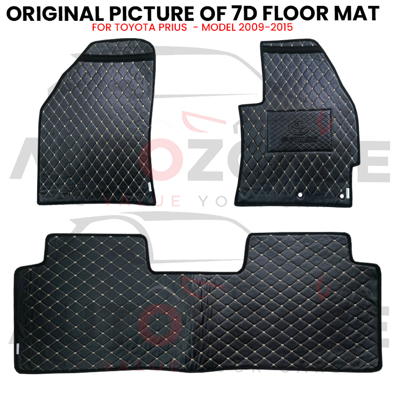 Toyota Prius 7D Floor Mat (Flat Style) 3PCS - Model 2009-2015