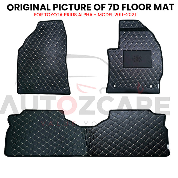 Toyota Prius Alpha 7D Floor Mat ( Flat Style ) 3PCS - Model 2011-2021
